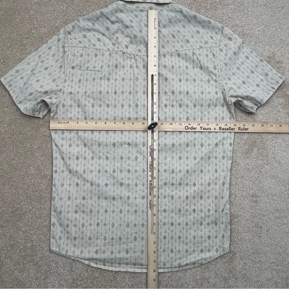 Threadgrit Shirt Adult Small Beige Button Up Pearl Snap Western Style Casual Men - Picture 11 of 14